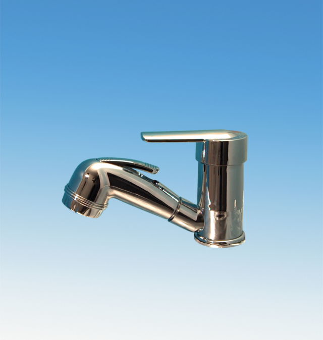 Einhebelmischer Parma chrom utdragbar Duschhuvud med spak stång 270 325mm inkl. monteringssats